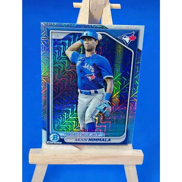 2024 Bowman Chrome - Prospects Arjun Nimmala #BCP-199 Mojo Refractor (RC) - Picture 4 of 7